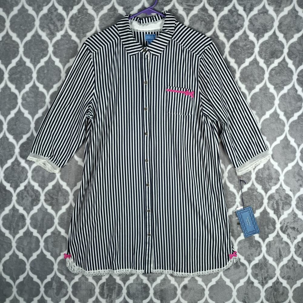 Simply Vera Vera Wang Black and White Striped Pajama Top